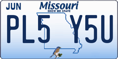 MO license plate PL5Y5U