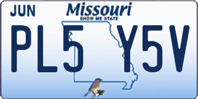 MO license plate PL5Y5V