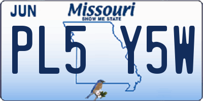 MO license plate PL5Y5W