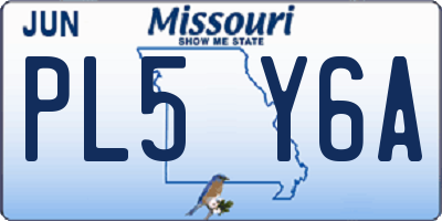 MO license plate PL5Y6A