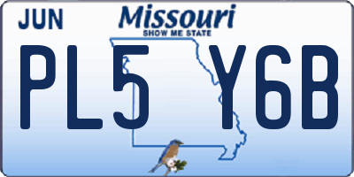 MO license plate PL5Y6B