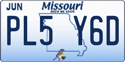 MO license plate PL5Y6D