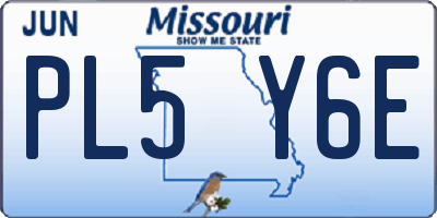 MO license plate PL5Y6E