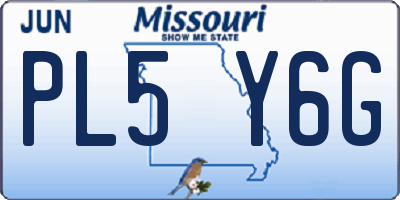 MO license plate PL5Y6G