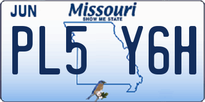 MO license plate PL5Y6H