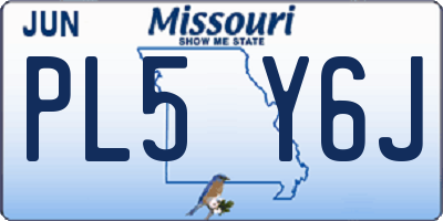 MO license plate PL5Y6J