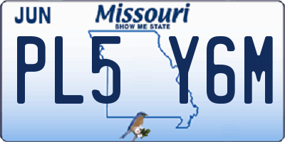 MO license plate PL5Y6M
