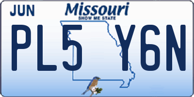MO license plate PL5Y6N