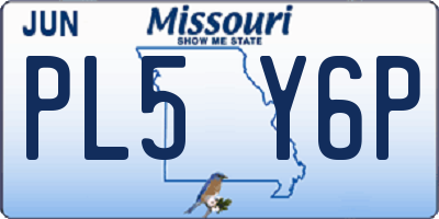 MO license plate PL5Y6P
