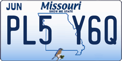 MO license plate PL5Y6Q