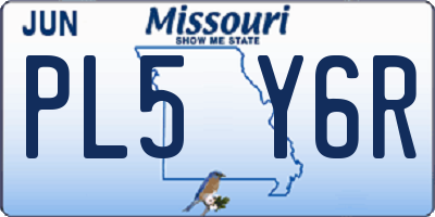 MO license plate PL5Y6R