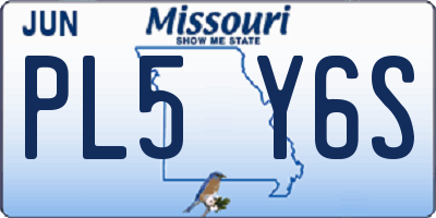 MO license plate PL5Y6S