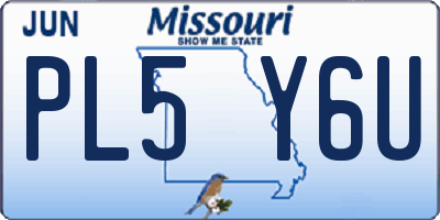 MO license plate PL5Y6U
