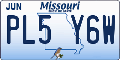 MO license plate PL5Y6W