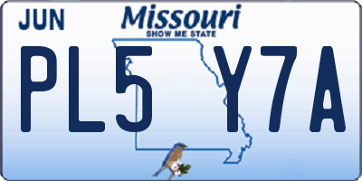 MO license plate PL5Y7A
