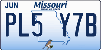 MO license plate PL5Y7B