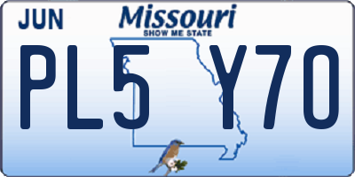 MO license plate PL5Y7O