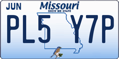 MO license plate PL5Y7P