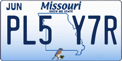 MO license plate PL5Y7R