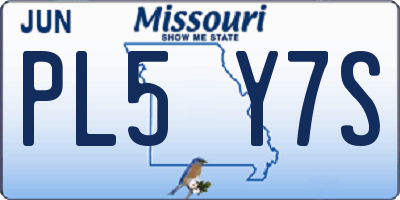 MO license plate PL5Y7S