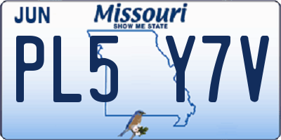 MO license plate PL5Y7V