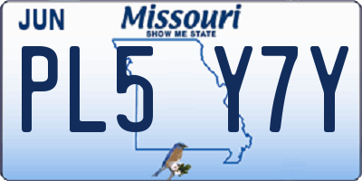 MO license plate PL5Y7Y