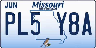 MO license plate PL5Y8A