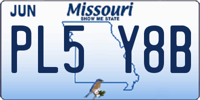 MO license plate PL5Y8B