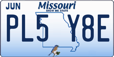 MO license plate PL5Y8E