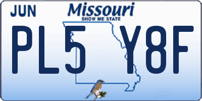 MO license plate PL5Y8F