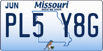 MO license plate PL5Y8G