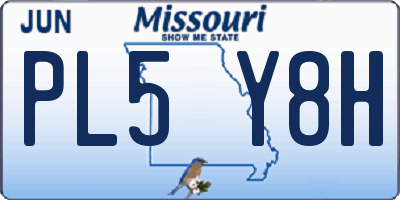 MO license plate PL5Y8H