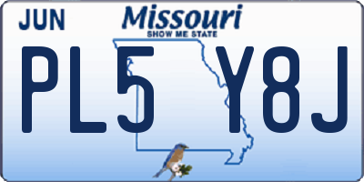 MO license plate PL5Y8J