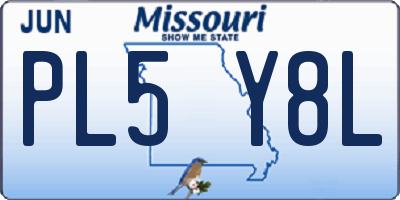 MO license plate PL5Y8L