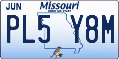 MO license plate PL5Y8M