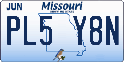 MO license plate PL5Y8N