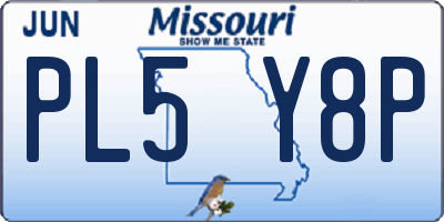 MO license plate PL5Y8P