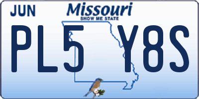 MO license plate PL5Y8S
