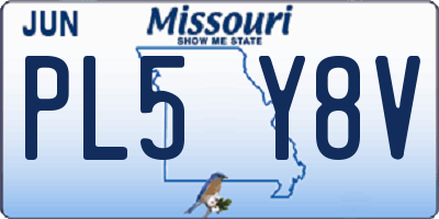 MO license plate PL5Y8V