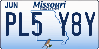 MO license plate PL5Y8Y