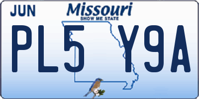 MO license plate PL5Y9A