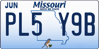 MO license plate PL5Y9B