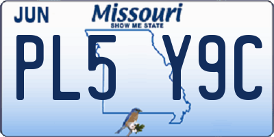 MO license plate PL5Y9C