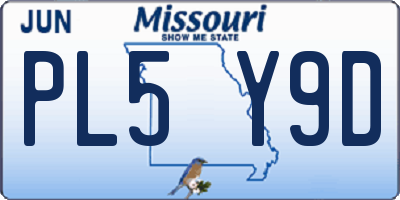 MO license plate PL5Y9D