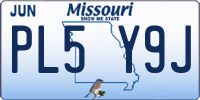 MO license plate PL5Y9J