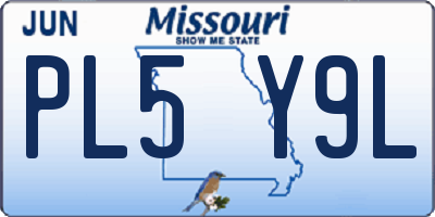 MO license plate PL5Y9L
