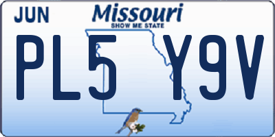 MO license plate PL5Y9V
