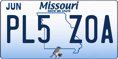 MO license plate PL5Z0A
