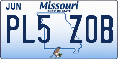 MO license plate PL5Z0B