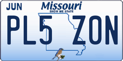 MO license plate PL5Z0N